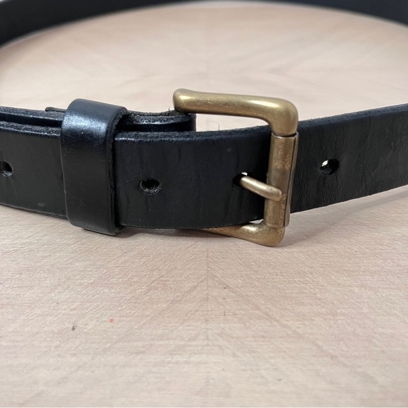 Roundtree & Yorke Genuine Leather Belt Brass Hardware 1" width made in Italy - Picture 6 of 11